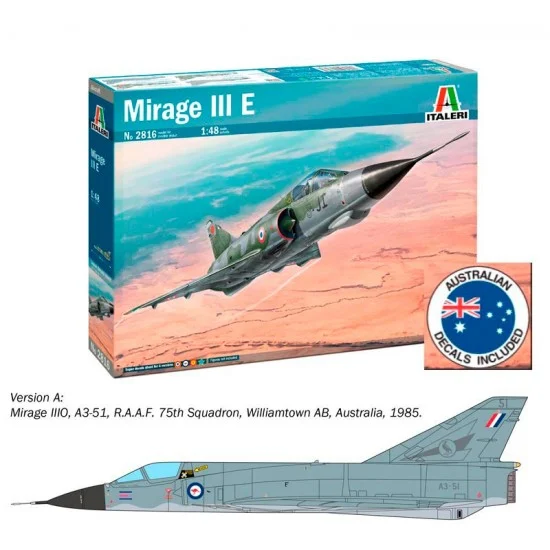 Italeri 2816 1/48 Dassault Mirage III E Interceptor Aircraft - Model Planes