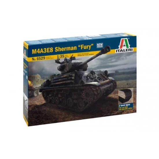 Italeri 6529 1/35 US M4A3E8 Sherman Medium Tank "Fury" - Military Vehicles & Tanks
