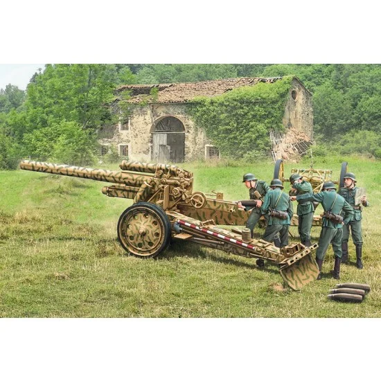 Italeri 7082 1/72 15cm Field Howitzer/10.5cm Field Gun (1 kit & 5 figures) - Military Vehicles & Tanks