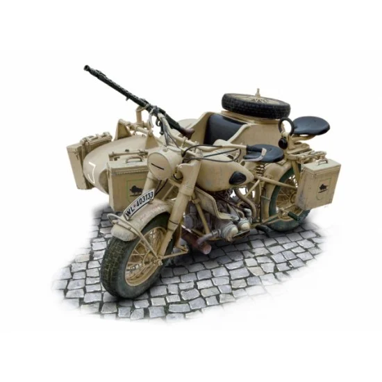 Italeri 7403 1/9 BMW R75 German Military Motorcycle with Sidecar - Model Motorcycles