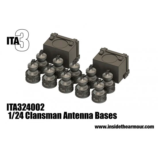Inside the Armour 324002 1/24 Clansman Radio Antenna Bases and TUUAM Wing Boxes - Military Vehicles & Tanks