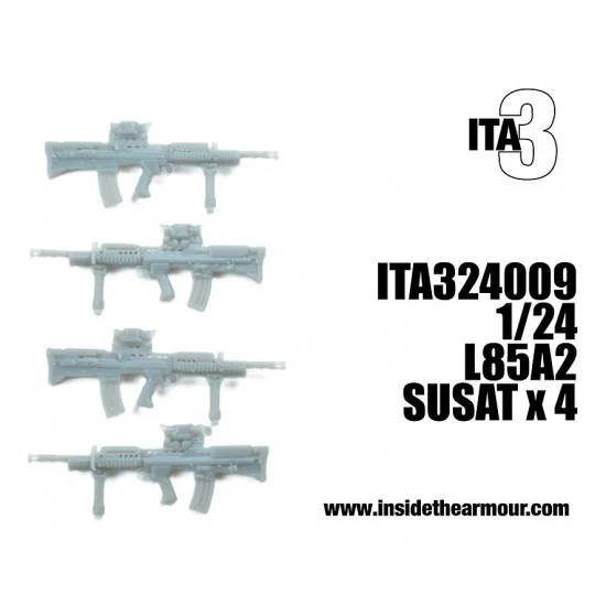 Inside the Armour 324009 1/24 Modern British L85A2 Combat Rifles (4pcs) - Model Figures