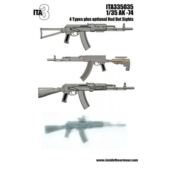 Inside the Armour 335035 1/35 AK74 Rifles (4pcs) - Model Figures