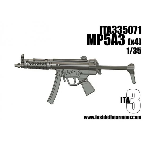 Inside the Armour 335071 1/35 MP5A3 Submachine Gun (4pcs) - Military Vehicles & Tanks