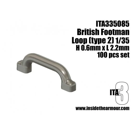 Inside the Armour 335085 1/35 WWII British Footman Loops Tie Downs Long 0.6mmx2.2mm (100pcs) - Military Vehicles & Tanks