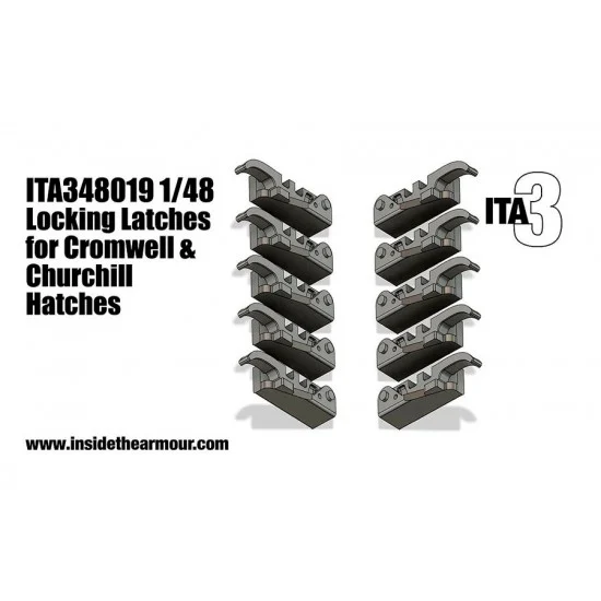 Inside the Armour 348019 1/48 Locking Latches for British AFV Cromwell/Churchill Stowage Bins - Military Vehicles & Tanks