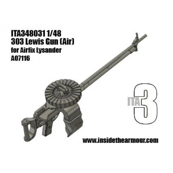 Inside the Armour 348031 1/48 Single Lewis 303 Gun on Mount for Airfix Lysander - Model Planes