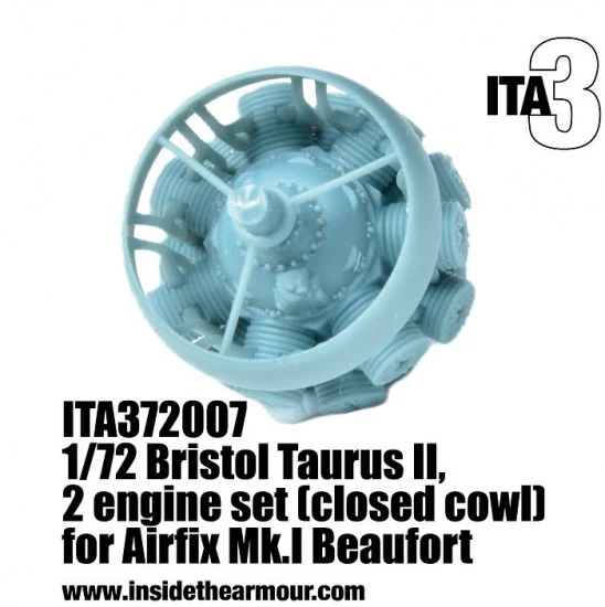Inside the Armour 372007 1/72 Bristol Taurus Engines (closed cowl version) for Airfix Beaufort - Model Planes