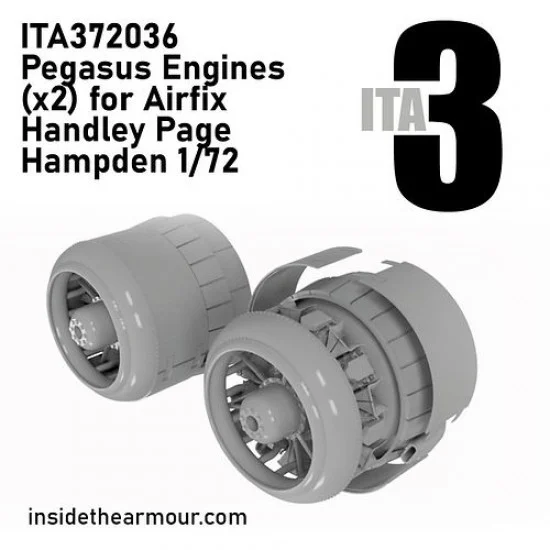 Inside the Armour 372036 1/72 Hampden Pegasus Engines with Separate Cowls for Airfix kits - Model Planes