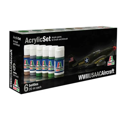 WWII USAAC Aircraft Acrylic Paint Set - Italeri