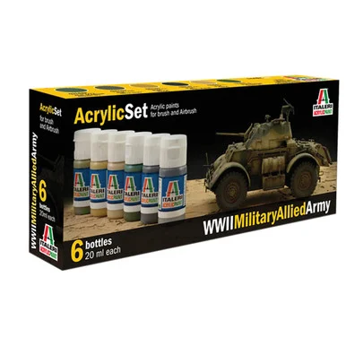 WWII Military Allied Army Acrylic Paint Set - Italeri