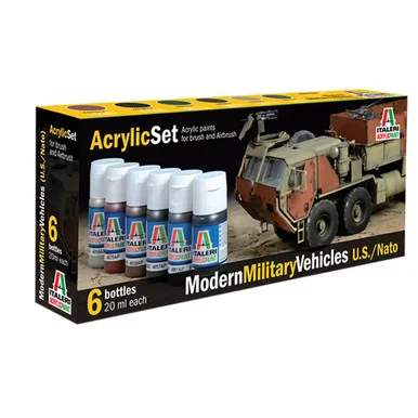 Modern Military Vehicles U.S./NATO Acrylic Paint Set - Italeri