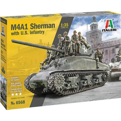 M4A1 Sherman with Infantry 1/35 Kit Italeri (6568s)