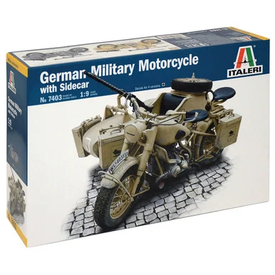 German Motorcycle with sidecar 1/9 Kit - Italeri