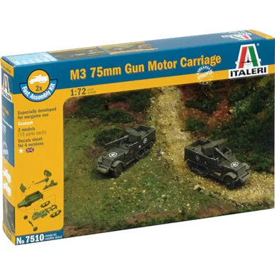 M3 75mm Gun Motor Carriage 1/72 Kit - Italeri