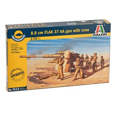 8.8 cm. FLAK 37 AA Gun with crew 1/72 Kit - Italeri