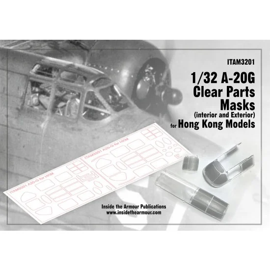 Inside the Armour M3201 1/32 A-20G Clear Part Masks (interior and exterior) for HK Models