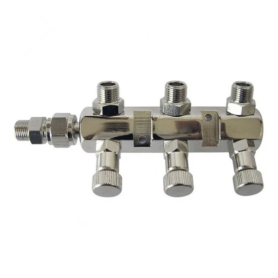 Sparmax SP.MANIFOLD3 Manifold with Indiv Shut Off 1/8'' 3 Outlet - Hobby & Model Paints