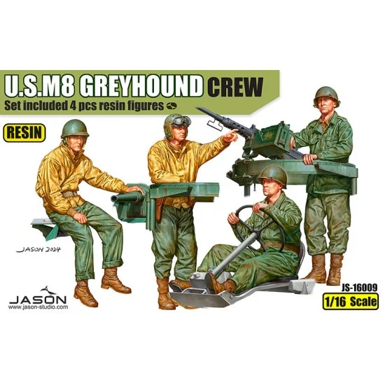 Jason Studio 16009 1/16 US M8 Greyhound Crews (4 figures) for Andy's Hobby Headquarters - Model Figures