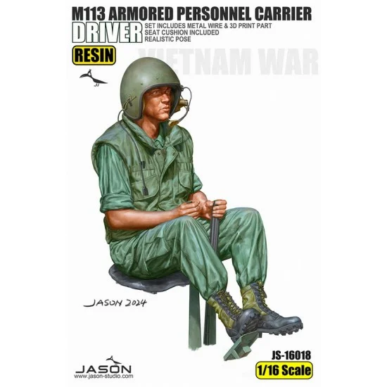 Jason Studio 16018 1/16 Vietnam War M113 Armoured Personnel Carrier Driver - Model Figures