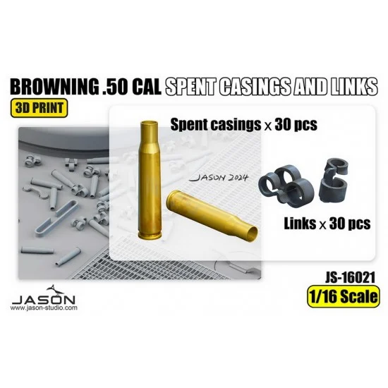 Jason Studio 16021 1/16 Browning .50 Cal Spent Casings and Links for AHHQ M113 APC/M8 Greyhound/M10 - Military Vehicles & Tanks