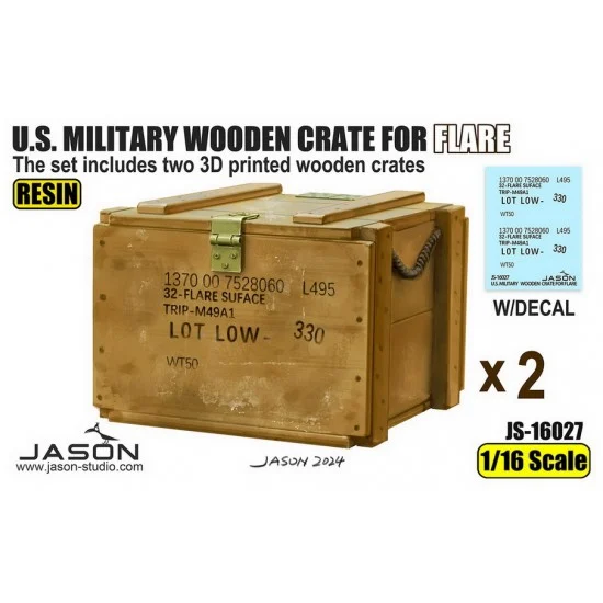 Jason Studio 16027 1/16 US Military Wooden Crate for Flare - Military Vehicles & Tanks