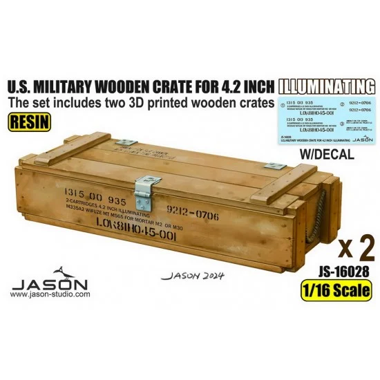 Jason Studio 16028 1/16 US Military Wooden Crate for 4.2inch Illuminating - Military Vehicles & Tanks