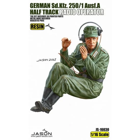 Jason Studio 16030 1/16 German Sd.Kfz. 250/1 Ausf.A Half Track Radio Operator for Das Werk #16018 - Model Figures