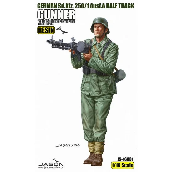 Jason Studio 16031 1/16 German Sd.Kfz. 250/1 Ausf.A Half Track Gunner for Das Werk #16018 - Model Figures