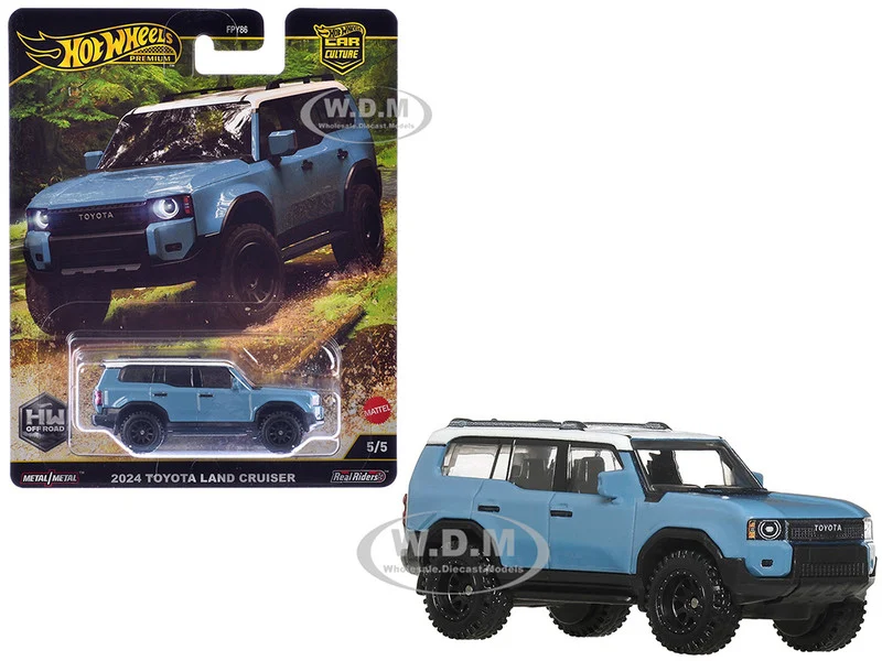2024 Toyota Land Cruiser Blue with White Top "HW Off Road" Series Diecast Model Car by Hot Wheels - Toyota Models