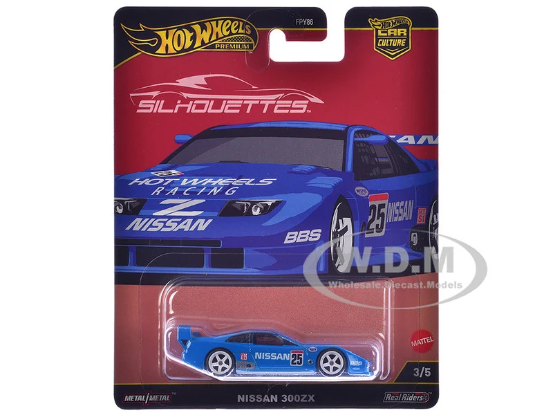 Nissan 300ZX #25 "Hot Wheels Racing" Blue "Silhouettes" Series Diecast Model Car by Hot Wheels - Nissan Models