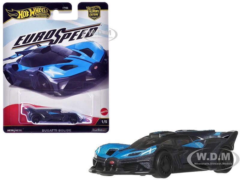 Bugatti Bolide Blue and Dark Blue Metallic "Euro Speed" Series Diecast Model Car by Hot Wheels - Bugatti Models