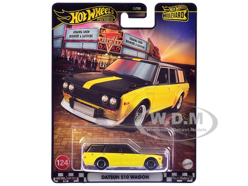 Datsun 510 Wagon Yellow and Black "Boulevard" Series Diecast Model Car by Hot Wheels - Datsun Models