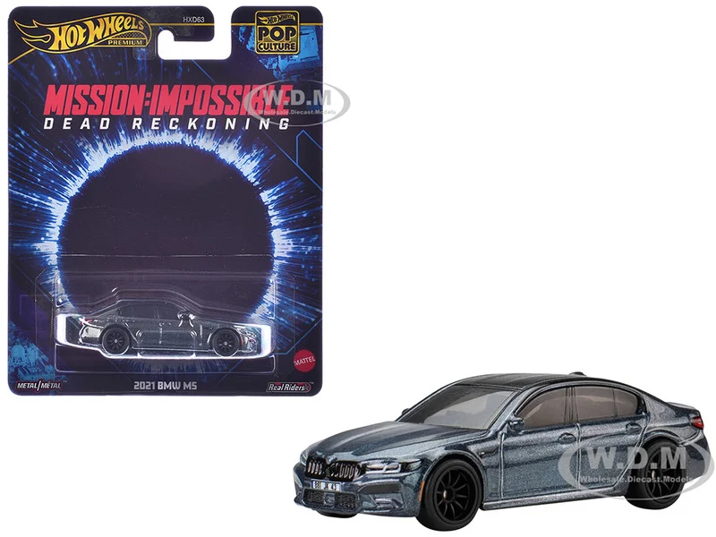 2021 BMW M5 Gray Metallic with Black Top "Mission: Impossible – Dead Reckoning" (2023) Movie "Pop Culture" Series Diecast Model Car by Hot Wheels - BMW Models