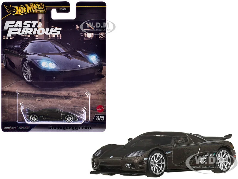 Koenigsegg CCXR Dark Gray Metallic "Fast Five" (2011) Movie "Fast & Furious" Series Diecast Model Car by Hot Wheels - Movie/TV Series Models