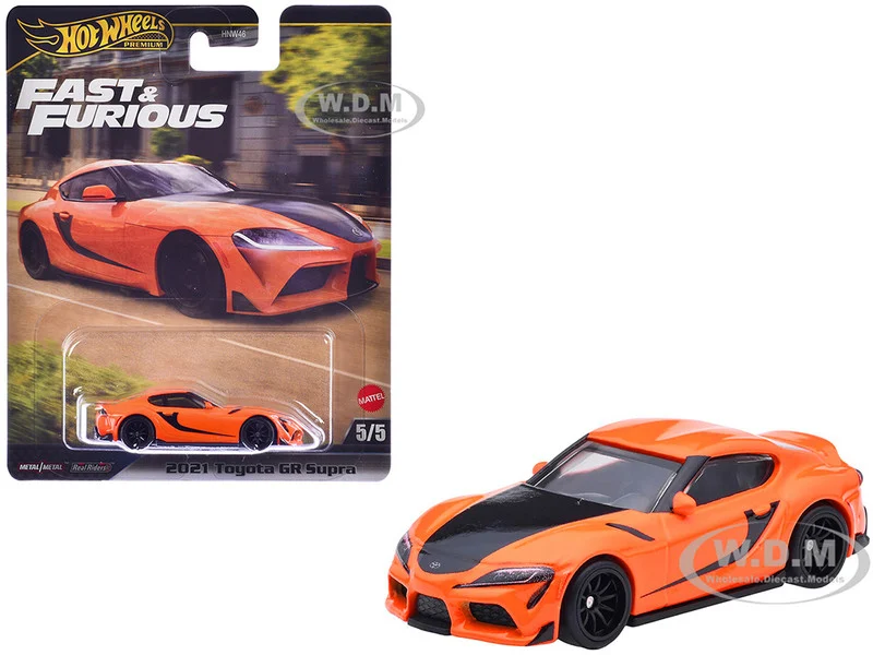 2021 Toyota GR Supra Orange and Black "F9" (2021) Movie "Fast & Furious" Series Diecast Model Car by Hot Wheels - Movie/TV Series Models