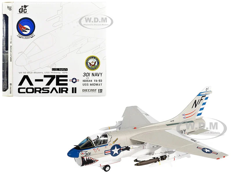 Vought A-7E Corsair II Attack Aircraft "VA-93 Blue Blazers, USS Midway" (1979) United States Navy 1/72 Diecast Model by JC Wings