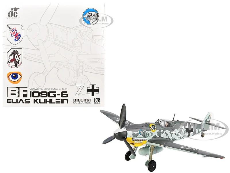 Messerschmitt BF 109G-6 Fighter Aircraft "JG 51, Bulgaria" (1944) German Luftwaffe 1/72 Diecast Model by JC Wings
