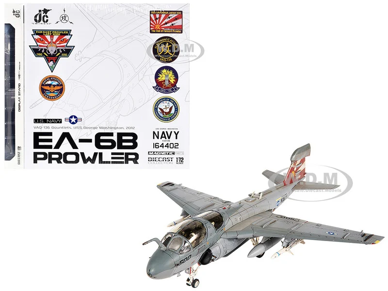 Grumman EA-6B Prowler Attack Aircraft "VAQ-136 Gauntlets, USS George Washington" (2012) United States Navy 1/72 Diecast Model by JC Wings