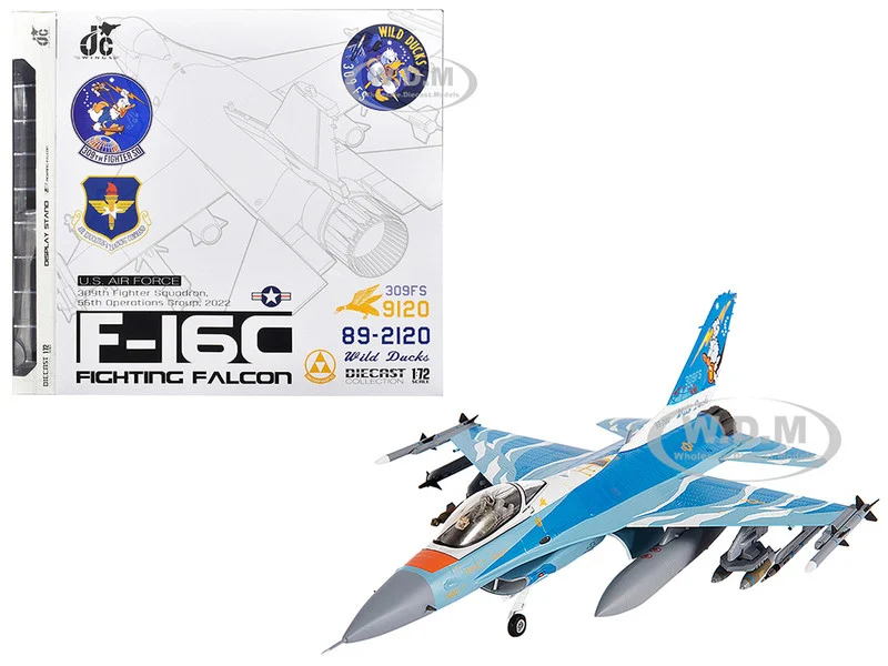 Lockheed F-16C Fighting Falcon Fighter Aircraft "309th Fighter Squadron, 56th Operations Group, Wild Ducks" (2022) United States Air Force 1/72 Diecast Model by JC Wings