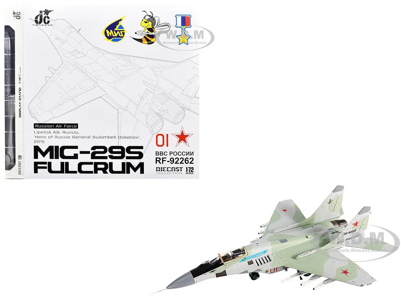 Mikoyan MiG-29S Fulcrum-C Fighter Aircraft "Hero of Russia General Sulambek Oskanov, Lipetsk AB, Russia" (2018) Russian Air Force 1/72 Diecast Model by JC Wings