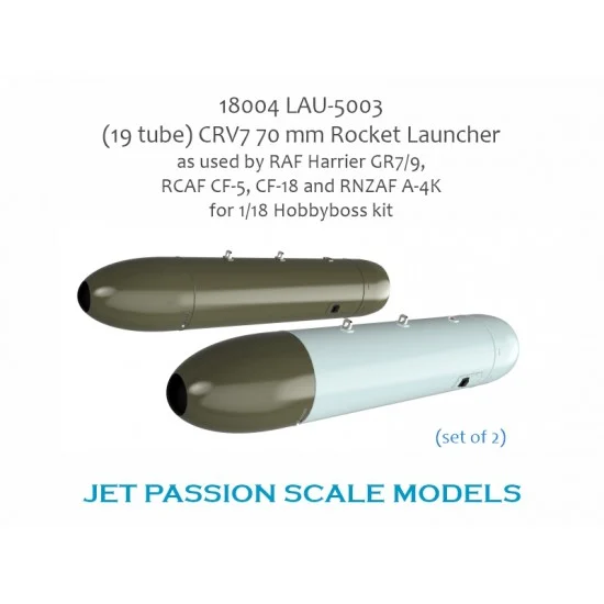 Jet Passion 18004 1/18 RAF Harrier GR7/9 LAU-5003 (19-tube) CRV7 Rocket Launcher (2pcs) for HobbyBoss kit