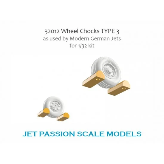 Jet Passion 32012 1/32 German AF Wheel Chocks Type III - Scenics & Diorama