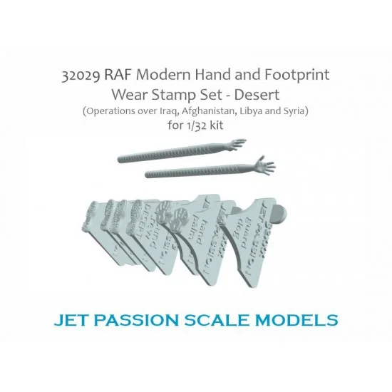 Jet Passion 32029 1/32 RAF Hand & Footprint Set Wear Stamp Set - Desert