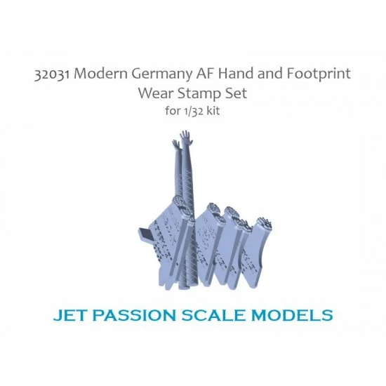 Jet Passion 32031 1/32 Modern German Hand & Footprint Wear Stamp Set - Scenics & Diorama