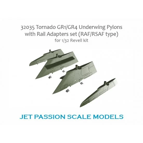 Jet Passion 32035 1/32 Tornado GR1/GR4 Underwing Pylons w/Railadapters Set for Revell kits - Model Planes