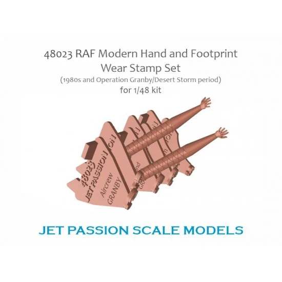 Jet Passion 48023 1/48 RAF Hand & Footprint Set Wear Stamp Set Granby - Scenics & Diorama