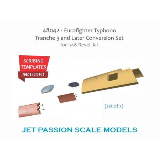 Jet Passion 48042 1/48 Eurofighter Typhoon Tranche 3 Conversion Set for Revell kit (2pcs) - Model Planes