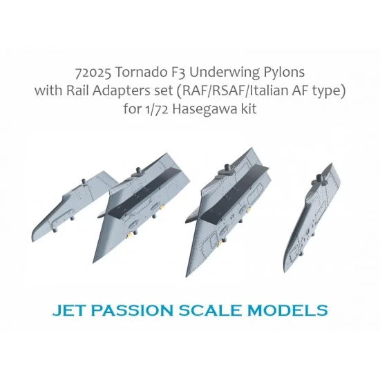 Jet Passion 72025 1/72 RAF/RSAF/Italian AF Tornado F3 Underwing Pylons with Rail Adapters for Hasegawa - Model Planes