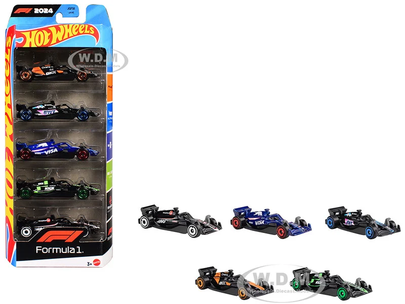 2024 Formula 1 World Championship 5 piece Set Diecast Model Cars by Hot Wheels - Formula 1 Models